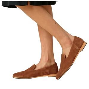 Portland Leather Patina Women's Pointed Flats, Toffee Suede Leather 9.5
